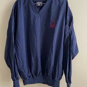 PINEHURST/ STARBUS Navy Nylon GOLF pullover Windbreaker red embroidery l…